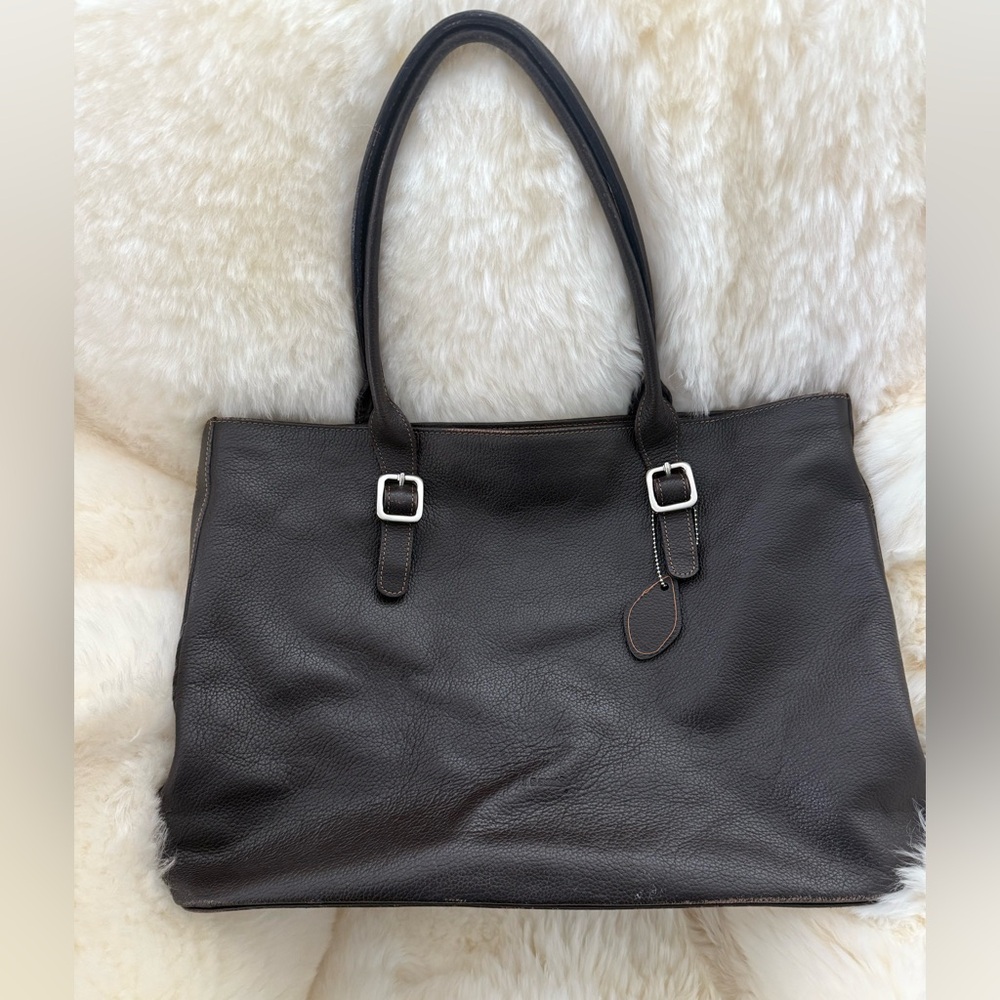 I Santi made in Italy leather tote portfolio bag with feet